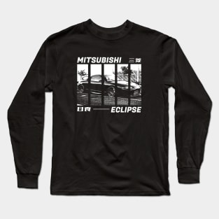 MITSUBISHI ECLIPSE D30 Black 'N White 3 (Black Version) Long Sleeve T-Shirt